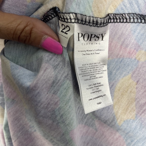 Popsy Floral Fit & Flare Dress Multi Floral Womens 22 US 18 Whimsical Artsy - Picture 10 of 11